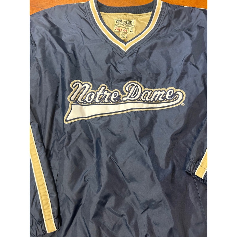 Steve and Barry's Windbreaker Mens XL Navy Notre Dame Pullover V-Neck Jacket - Picture 3 of 9